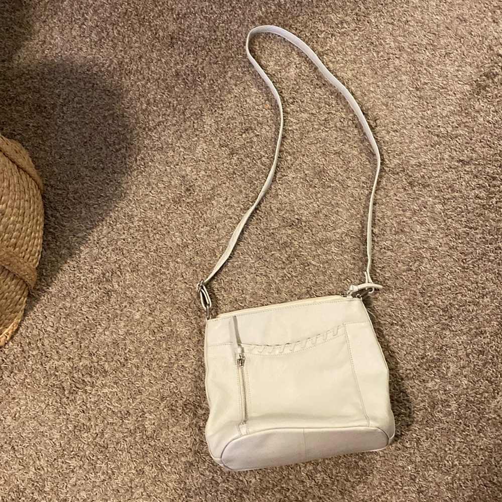 Great American Leatherworks 100% leather off white/bone coloured bag